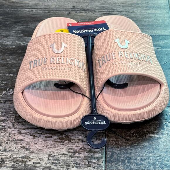 True Religion Women's Meg Slip On Slides Nude Size 9 NWT - Picture 2 of 9